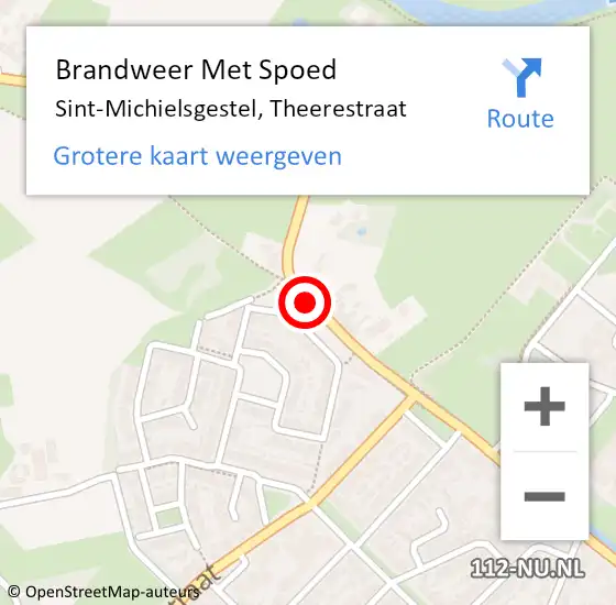 Locatie op kaart van de 112 melding: Brandweer Met Spoed Naar Sint-Michielsgestel, Theerestraat op 25 juli 2018 13:04