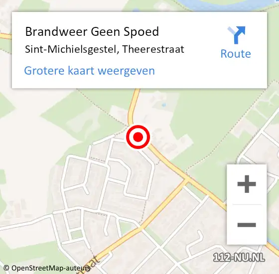 Locatie op kaart van de 112 melding: Brandweer Geen Spoed Naar Sint-Michielsgestel, Theerestraat op 25 juli 2018 13:08