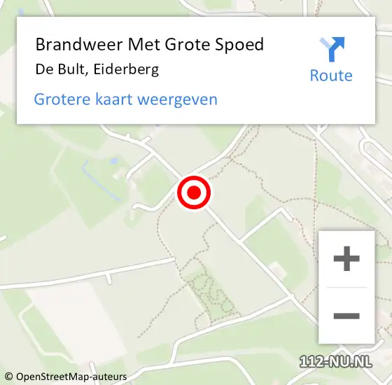 Locatie op kaart van de 112 melding: Brandweer Met Grote Spoed Naar De Bult, Eiderberg op 25 juli 2018 14:04