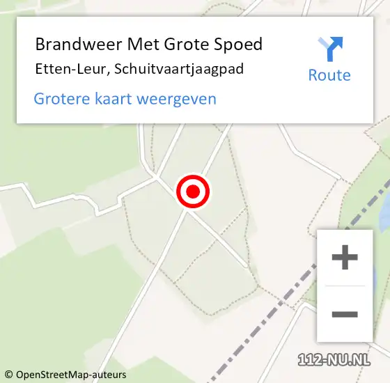 Locatie op kaart van de 112 melding: Brandweer Met Grote Spoed Naar Etten-Leur, Schuitvaartjaagpad op 25 juli 2018 15:01