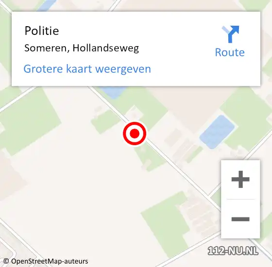 Locatie op kaart van de 112 melding: Politie Someren, Hollandseweg op 25 juli 2018 15:27