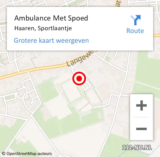 Locatie op kaart van de 112 melding: Ambulance Met Spoed Naar Haaren, Sportlaantje op 25 juli 2018 15:29