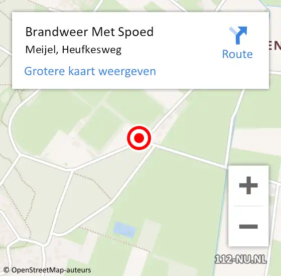 Locatie op kaart van de 112 melding: Brandweer Met Spoed Naar Meijel, Heufkesweg op 25 juli 2018 16:26