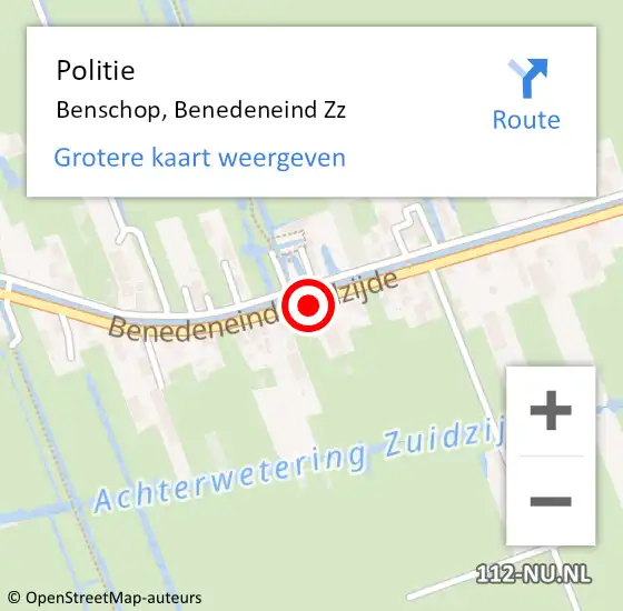 Locatie op kaart van de 112 melding: Politie Benschop, Benedeneind Zz op 25 juli 2018 16:48