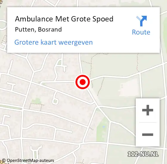 Locatie op kaart van de 112 melding: Ambulance Met Grote Spoed Naar Putten, Bosrand op 25 juli 2018 17:42