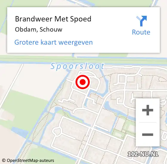 Locatie op kaart van de 112 melding: Brandweer Met Spoed Naar Obdam, Schouw op 25 juli 2018 18:15