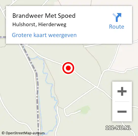 Locatie op kaart van de 112 melding: Brandweer Met Spoed Naar Hulshorst, Hierderweg op 25 juli 2018 18:56