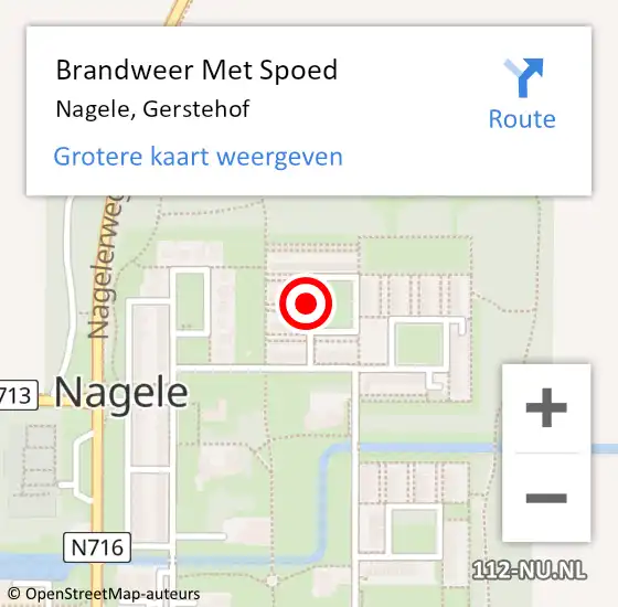 Locatie op kaart van de 112 melding: Brandweer Met Spoed Naar Nagele, Gerstehof op 25 juli 2018 19:03