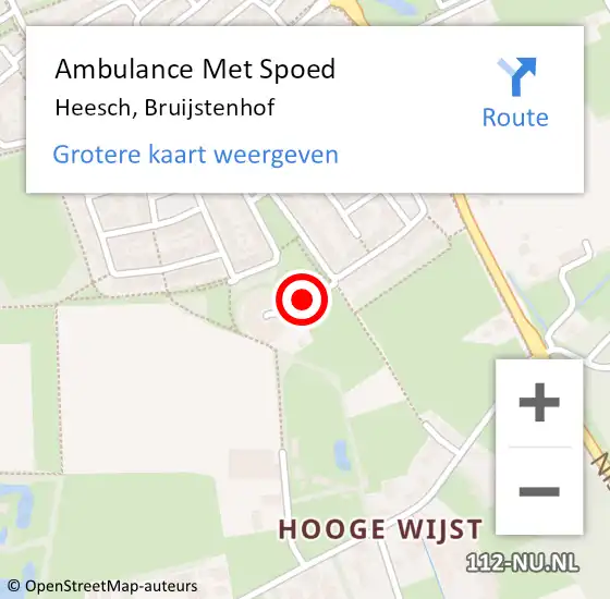 Locatie op kaart van de 112 melding: Ambulance Met Spoed Naar Heesch, Bruijstenhof op 25 juli 2018 19:05