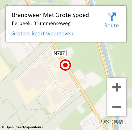 Locatie op kaart van de 112 melding: Brandweer Met Grote Spoed Naar Eerbeek, Brummenseweg op 25 juli 2018 19:07