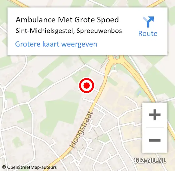 Locatie op kaart van de 112 melding: Ambulance Met Grote Spoed Naar Sint-Michielsgestel, Spreeuwenbos op 25 juli 2018 19:40