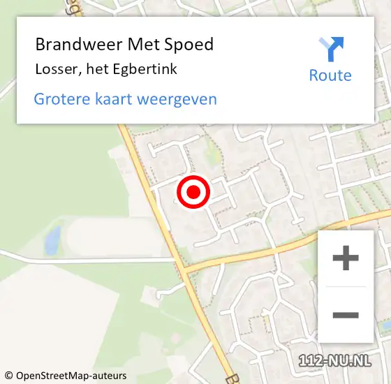 Locatie op kaart van de 112 melding: Brandweer Met Spoed Naar Losser, het Egbertink op 25 juli 2018 20:06