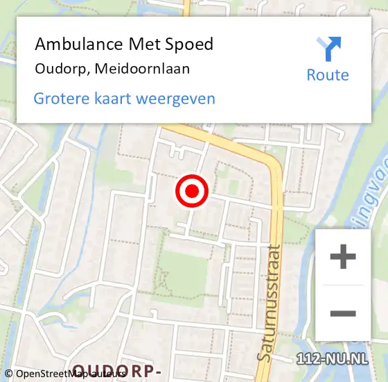 Locatie op kaart van de 112 melding: Ambulance Met Spoed Naar Oudorp, Meidoornlaan op 25 juli 2018 20:25