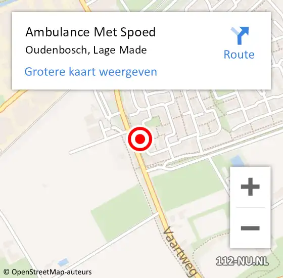 Locatie op kaart van de 112 melding: Ambulance Met Spoed Naar Oudenbosch, Lage Made op 4 maart 2014 02:32