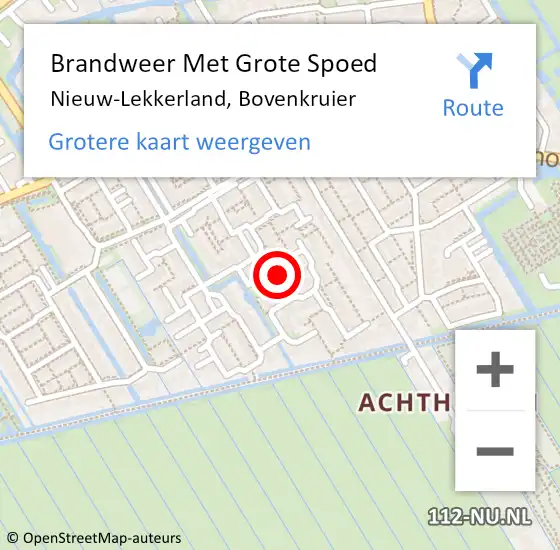 Locatie op kaart van de 112 melding: Brandweer Met Grote Spoed Naar Nieuw-Lekkerland, Bovenkruier op 25 juli 2018 21:01