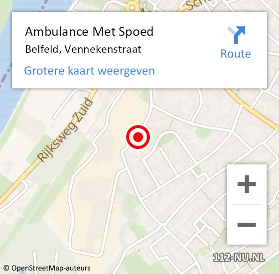 Locatie op kaart van de 112 melding: Ambulance Met Spoed Naar Belfeld, Vennekenstraat op 4 maart 2014 02:42