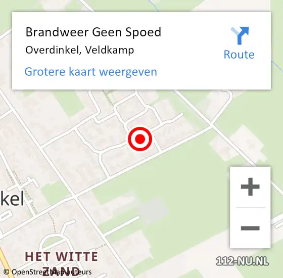 Locatie op kaart van de 112 melding: Brandweer Geen Spoed Naar Overdinkel, Veldkamp op 25 juli 2018 21:42