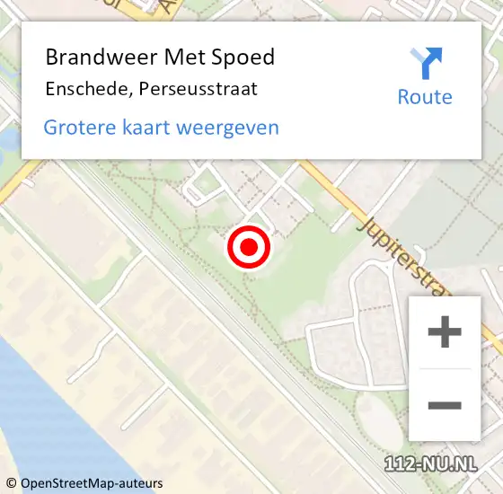 Locatie op kaart van de 112 melding: Brandweer Met Spoed Naar Enschede, Perseusstraat op 25 juli 2018 22:23