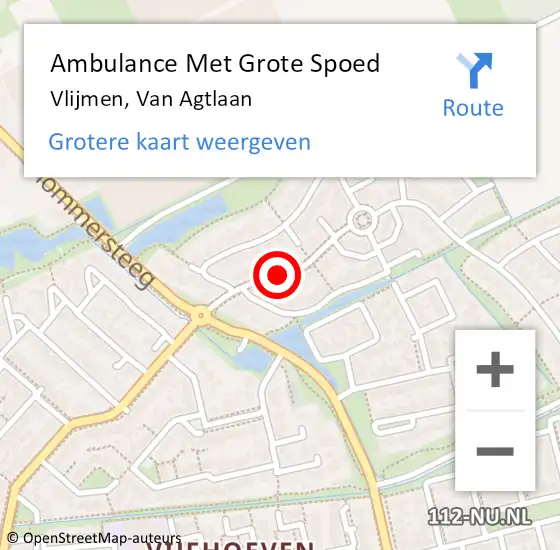 Locatie op kaart van de 112 melding: Ambulance Met Grote Spoed Naar Vlijmen, Van Agtlaan op 25 juli 2018 22:35