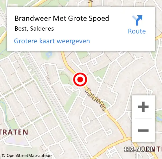 Locatie op kaart van de 112 melding: Brandweer Met Grote Spoed Naar Best, Salderes op 25 juli 2018 22:39