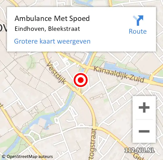 Locatie op kaart van de 112 melding: Ambulance Met Spoed Naar Eindhoven, Bleekstraat op 25 juli 2018 22:45