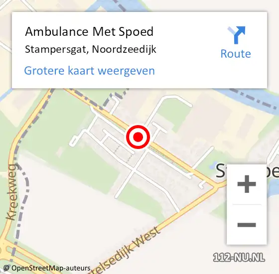 Locatie op kaart van de 112 melding: Ambulance Met Spoed Naar Stampersgat, Noordzeedijk op 25 juli 2018 23:13