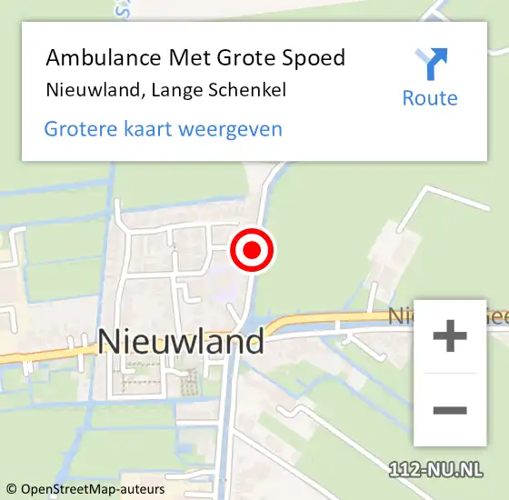 Locatie op kaart van de 112 melding: Ambulance Met Grote Spoed Naar Nieuwland, Lange Schenkel op 26 juli 2018 01:18