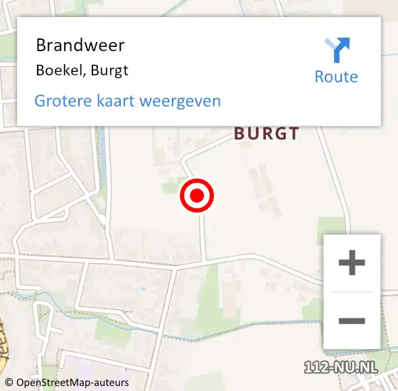 Locatie op kaart van de 112 melding: Brandweer Boekel, Burgt op 4 maart 2014 03:44