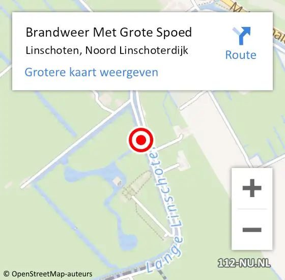 Locatie op kaart van de 112 melding: Brandweer Met Grote Spoed Naar Linschoten, Noord Linschoterdijk op 26 juli 2018 05:33