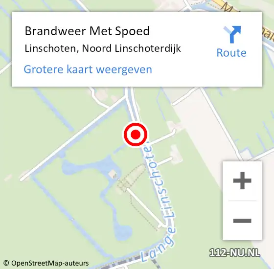 Locatie op kaart van de 112 melding: Brandweer Met Spoed Naar Linschoten, Noord Linschoterdijk op 26 juli 2018 07:01