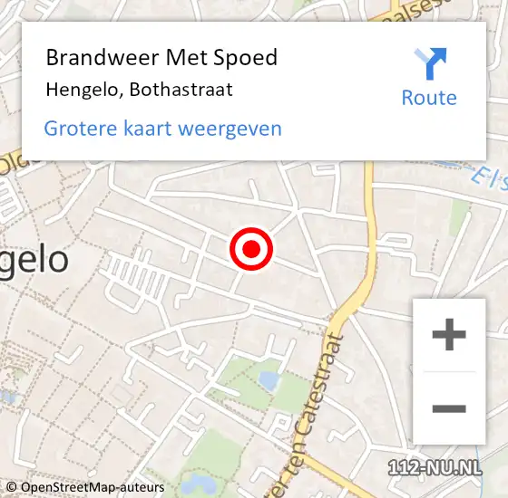 Locatie op kaart van de 112 melding: Brandweer Met Spoed Naar Hengelo, Bothastraat op 26 juli 2018 09:01