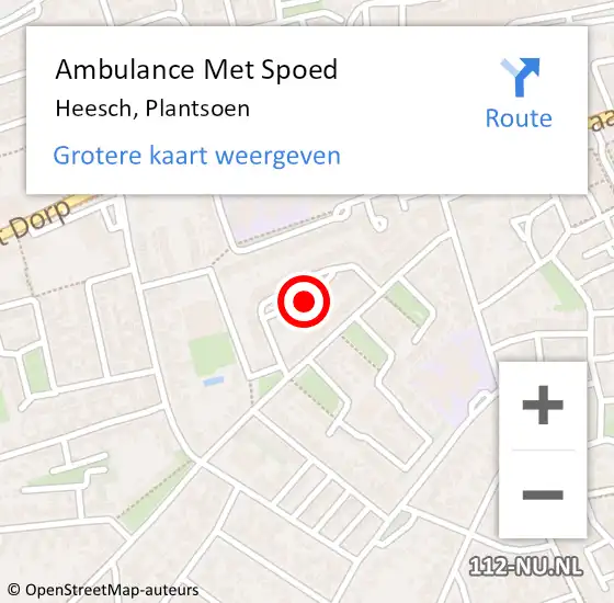 Locatie op kaart van de 112 melding: Ambulance Met Spoed Naar Heesch, Plantsoen op 26 juli 2018 09:24