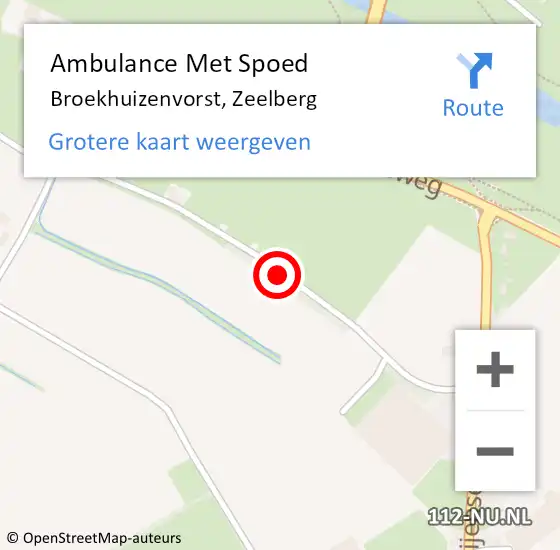 Locatie op kaart van de 112 melding: Ambulance Met Spoed Naar Broekhuizenvorst, Zeelberg op 26 juli 2018 10:11