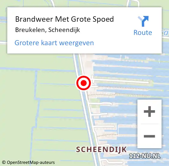 Locatie op kaart van de 112 melding: Brandweer Met Grote Spoed Naar Breukelen, Scheendijk op 4 maart 2014 05:35