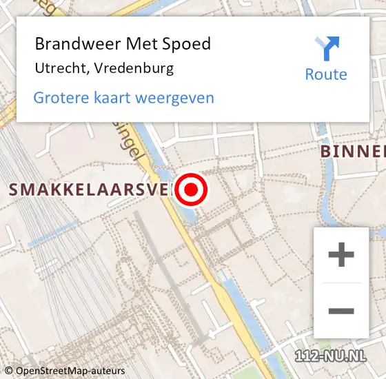 Locatie op kaart van de 112 melding: Brandweer Met Spoed Naar Utrecht, Vredenburg op 26 juli 2018 12:43