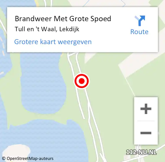 Locatie op kaart van de 112 melding: Brandweer Met Grote Spoed Naar Tull en 't Waal, Lekdijk op 26 juli 2018 13:24