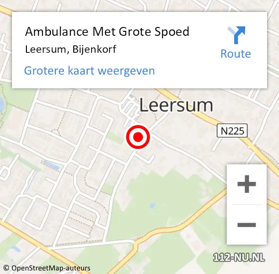 Locatie op kaart van de 112 melding: Ambulance Met Grote Spoed Naar Leersum, Bijenkorf op 26 juli 2018 13:26