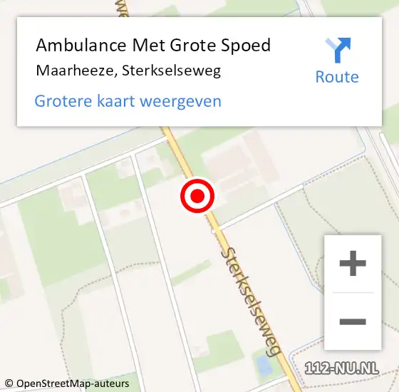 Locatie op kaart van de 112 melding: Ambulance Met Grote Spoed Naar Maarheeze, Sterkselseweg op 26 juli 2018 13:50