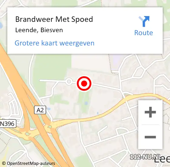 Locatie op kaart van de 112 melding: Brandweer Met Spoed Naar Leende, Biesven op 26 juli 2018 14:15