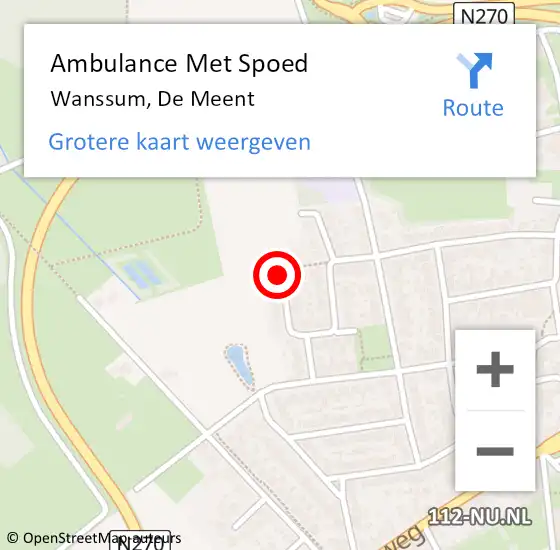 Locatie op kaart van de 112 melding: Ambulance Met Spoed Naar Wanssum, De Meent op 26 juli 2018 14:32