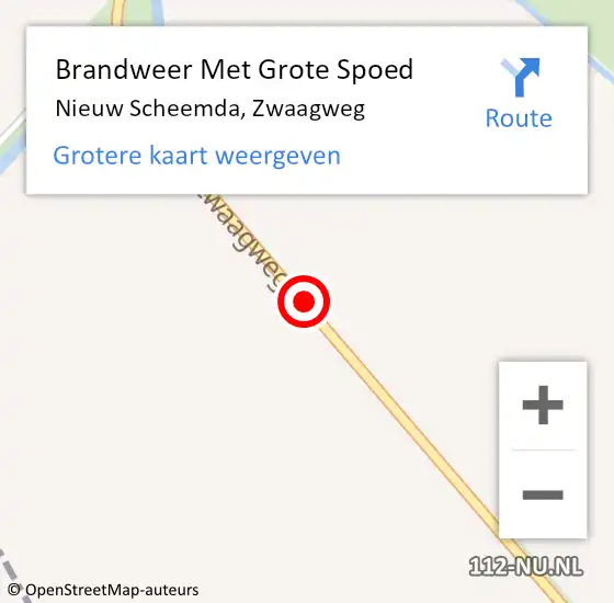 Locatie op kaart van de 112 melding: Brandweer Met Grote Spoed Naar Nieuw Scheemda, Zwaagweg op 26 juli 2018 14:51
