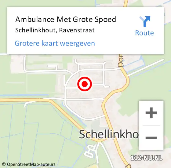 Locatie op kaart van de 112 melding: Ambulance Met Grote Spoed Naar Schellinkhout, Ravenstraat op 26 juli 2018 14:57