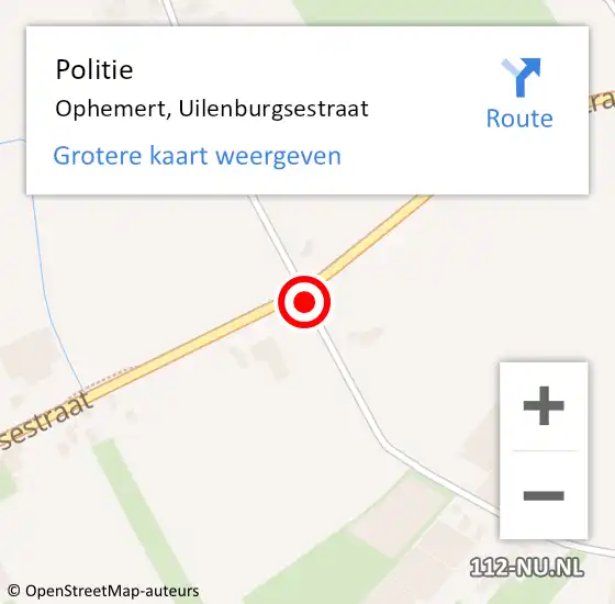 Locatie op kaart van de 112 melding: Politie Ophemert, Uilenburgsestraat op 26 juli 2018 15:05