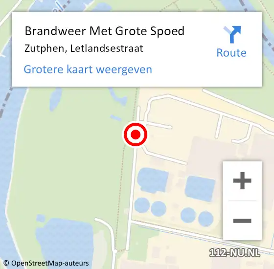 Locatie op kaart van de 112 melding: Brandweer Met Grote Spoed Naar Zutphen, Letlandsestraat op 26 juli 2018 15:13