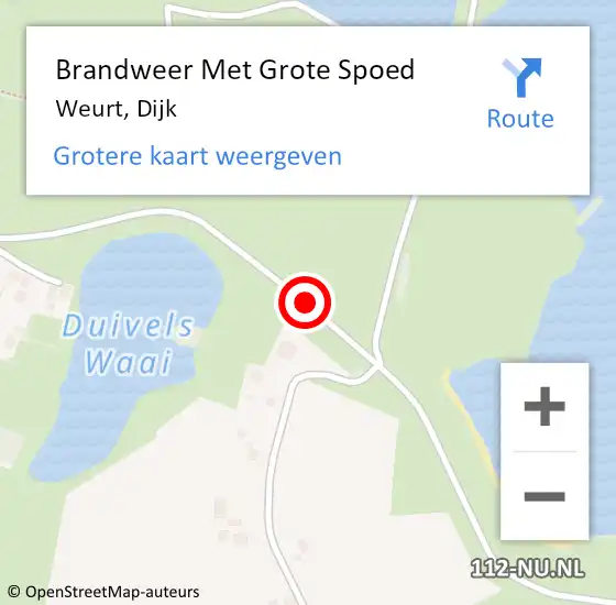 Locatie op kaart van de 112 melding: Brandweer Met Grote Spoed Naar Weurt, Dijk op 26 juli 2018 15:16