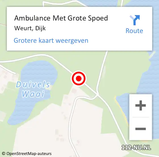 Locatie op kaart van de 112 melding: Ambulance Met Grote Spoed Naar Weurt, Dijk op 26 juli 2018 15:24