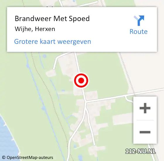 Locatie op kaart van de 112 melding: Brandweer Met Spoed Naar Wijhe, Herxen op 26 juli 2018 15:25