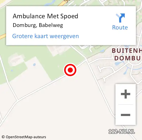 Locatie op kaart van de 112 melding: Ambulance Met Spoed Naar Domburg, Babelweg op 26 juli 2018 15:27