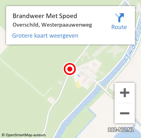 Locatie op kaart van de 112 melding: Brandweer Met Spoed Naar Overschild, Westerpaauwenweg op 26 juli 2018 15:29