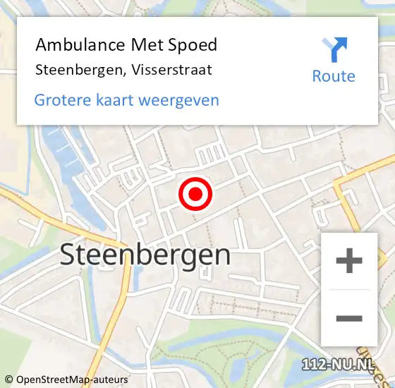 Locatie op kaart van de 112 melding: Ambulance Met Spoed Naar Steenbergen, Visserstraat op 26 juli 2018 15:30